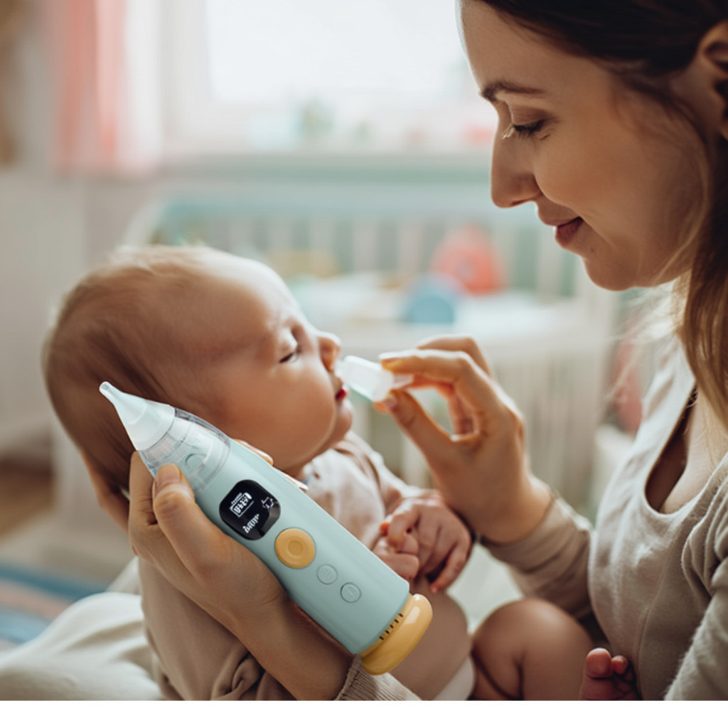 Aspirador Nasal Infantil 9 Níveis Sucção Ajustável Com Música Recarregável Silicone Alimentício Seguro Silencioso 5V/1A — imagem 2 de 2