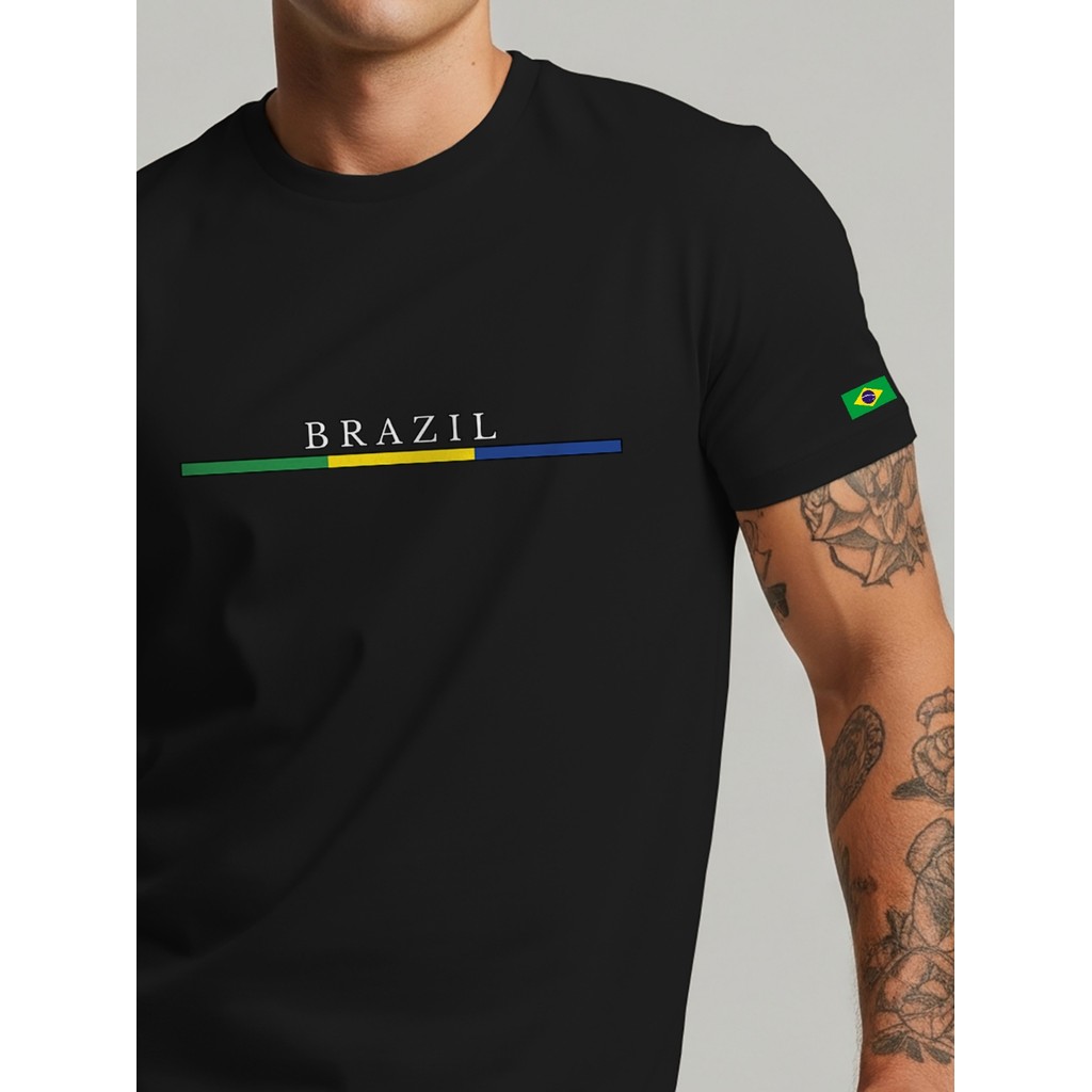 Camisa Masculina Brasil Brazil Casual Streetwear Camiseta Futebol
