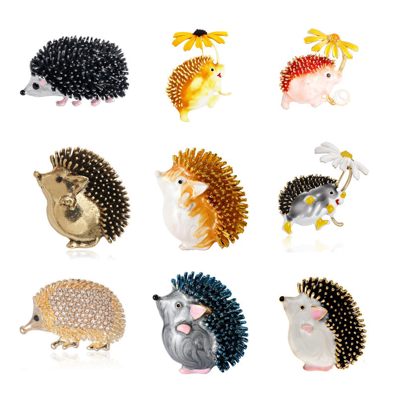 Criativo esmalte ouriço broche moda acessórios de roupas broche decoração fixa Anti-reflexo moda pino acessórios