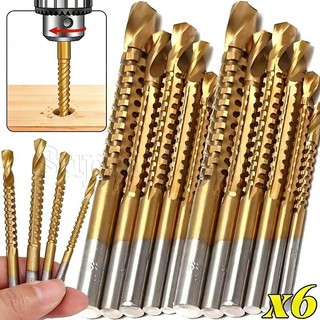 3/6 Pcs Brocas Helicoidais Serrilhadas Para Serviços Pesados-De Impacto Elétricas De Aço De Alta Velocidade-Corte De Fur