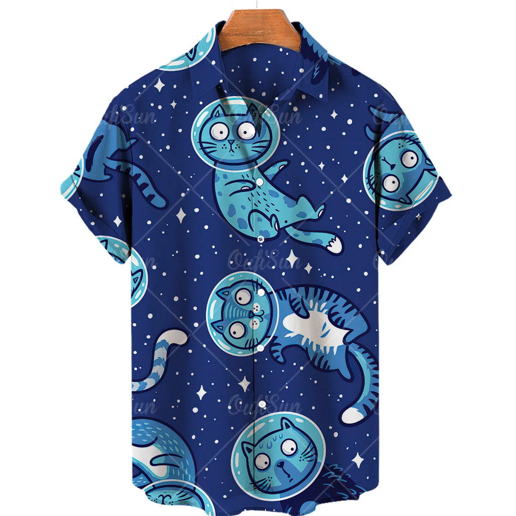 Camisas Unissex De Anime Camisa Havaiana Masculina Roupas Masculinas Estilo Desenho Animado De Impressão 3d Verão Solto 