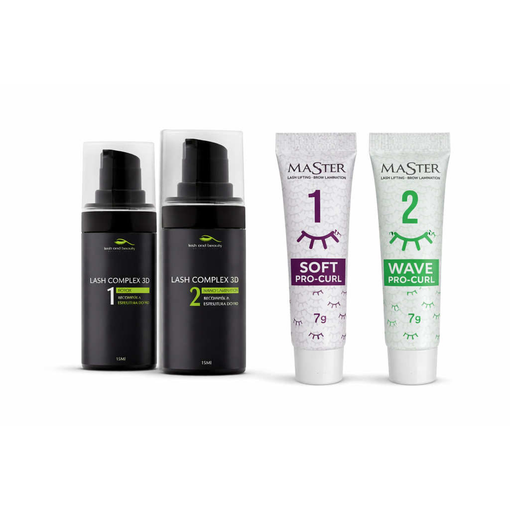 Kit Master 7g Passo 1 e 2 + Lash Complex 3D Lifting Cílios Efeito Duradouro Premium