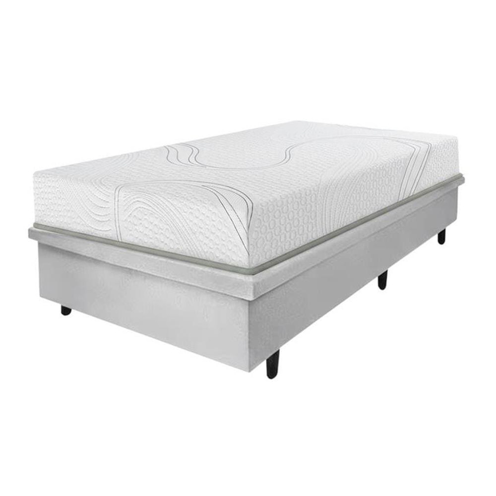 Colcho Viena Solteiro Bartira + Cama Box para Colcho de Solteiro MGA Lift