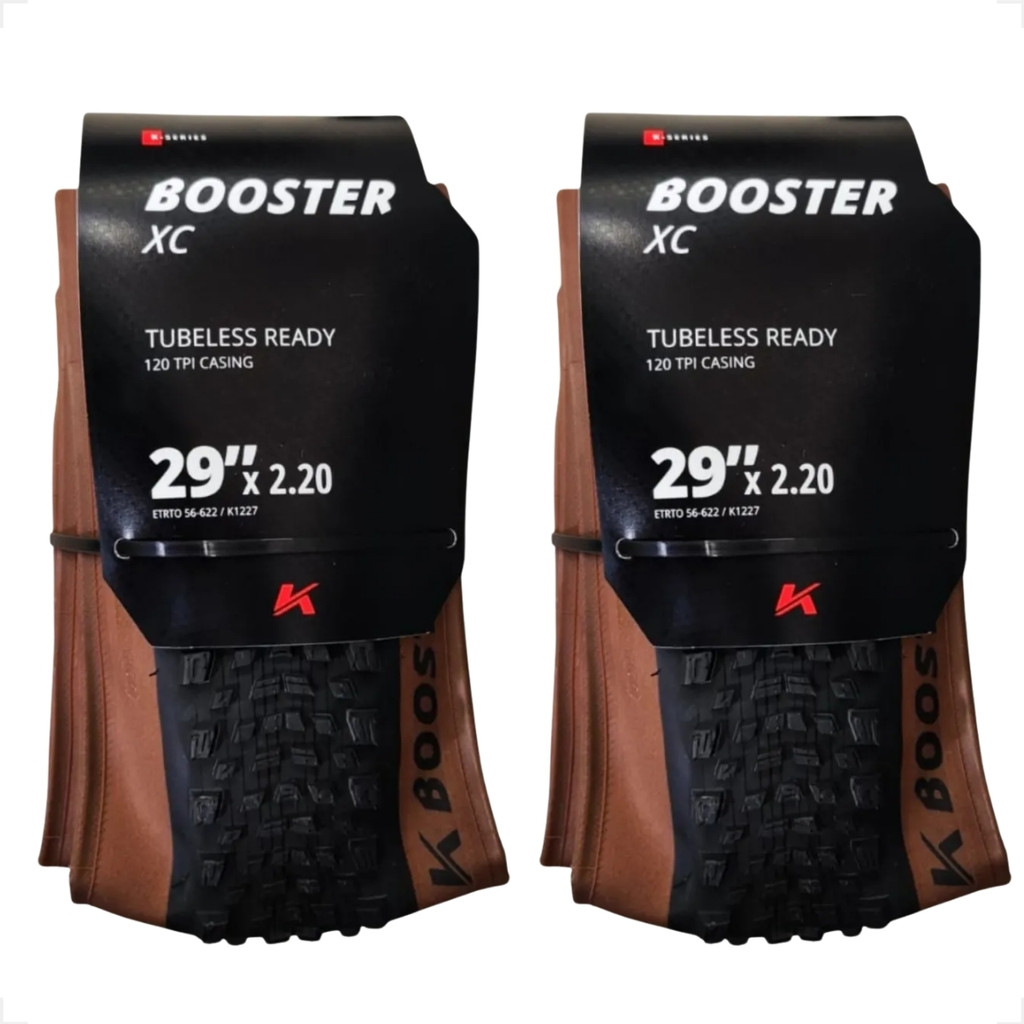 Par Pneu 29x2.20 Kenda Booster Pro XC Sct Tubeless Kevlar Bike Banda Marrom Cravudo Trilha