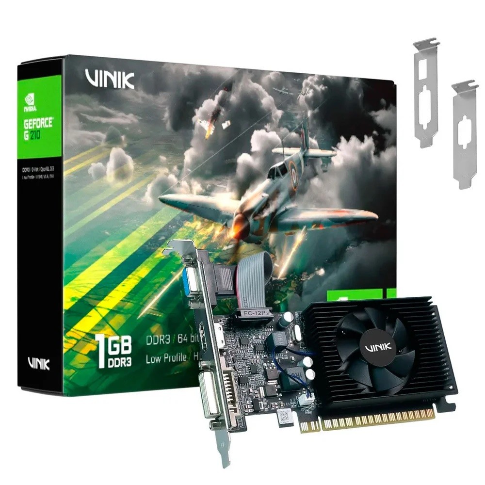 Placa de Video Vinik Geforce G 210 1GB DDR3 64 Bit Low Profile Single Fan