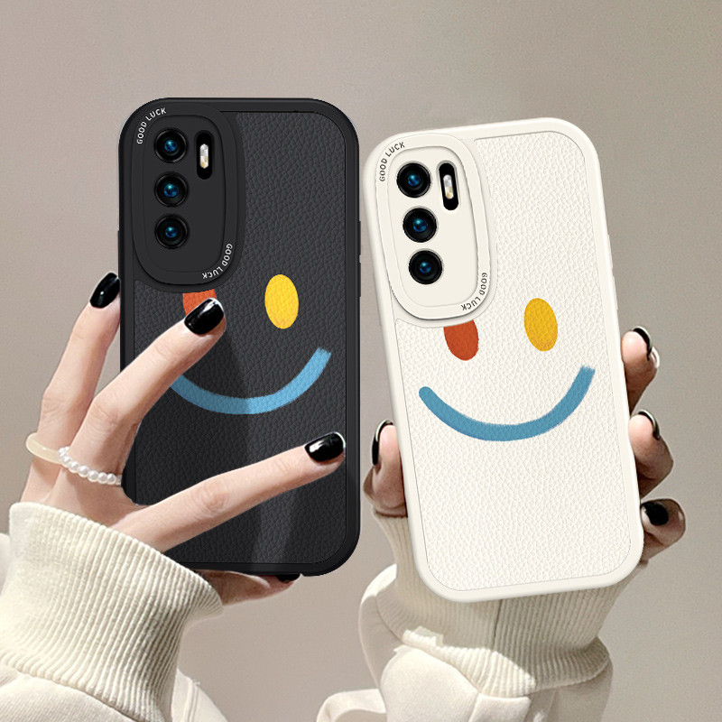 Simples Simples Nicho Smiley Face Adequado para Huawei Pura80 Phone Case P60Pro Influencer High-End Sense P40 Simples No