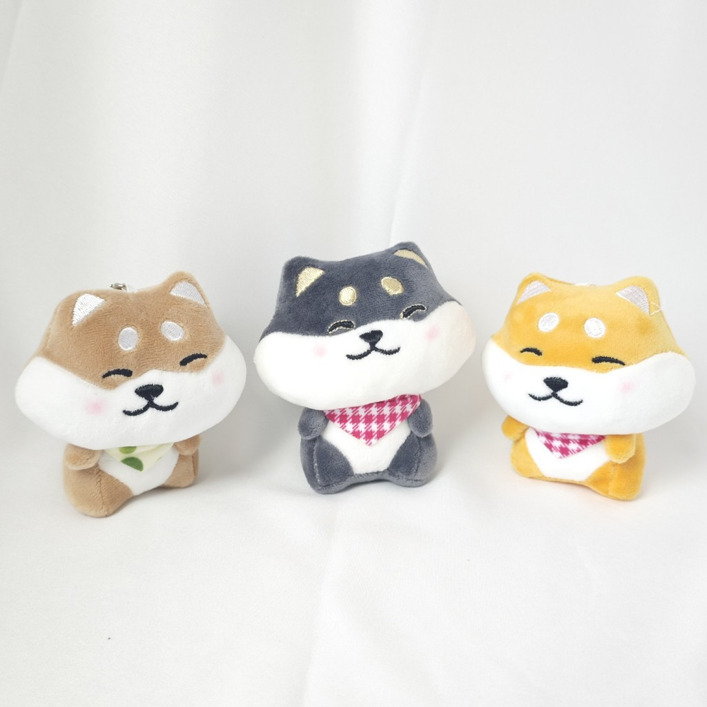 Brinquedo de pelúcia fofo de cachorro Shiba Inu, boneco de filhote, pingente de mochila de cachorro leal, boneco no atac