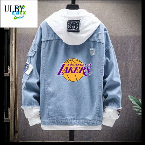 Nova Coleção Masculina: Jaqueta Jeans Estilo Coreano NBA Lakers James, Solta e Casual, Ideal para Estudantes e Looks de