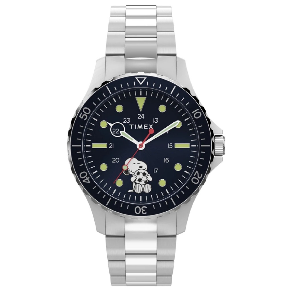 Relógio Timex Peanuts Snoopy Diver TW2Y53900 41mm Aço Inox