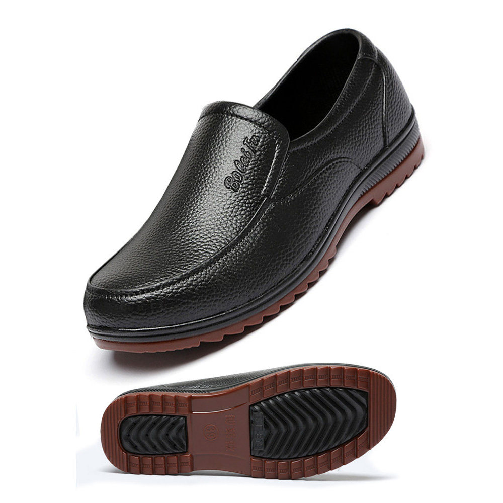 Sapatos impermeáveis masculinos tubo curto botas de chuva respiráveis antiderrapante sola de tendão de carne resistente 