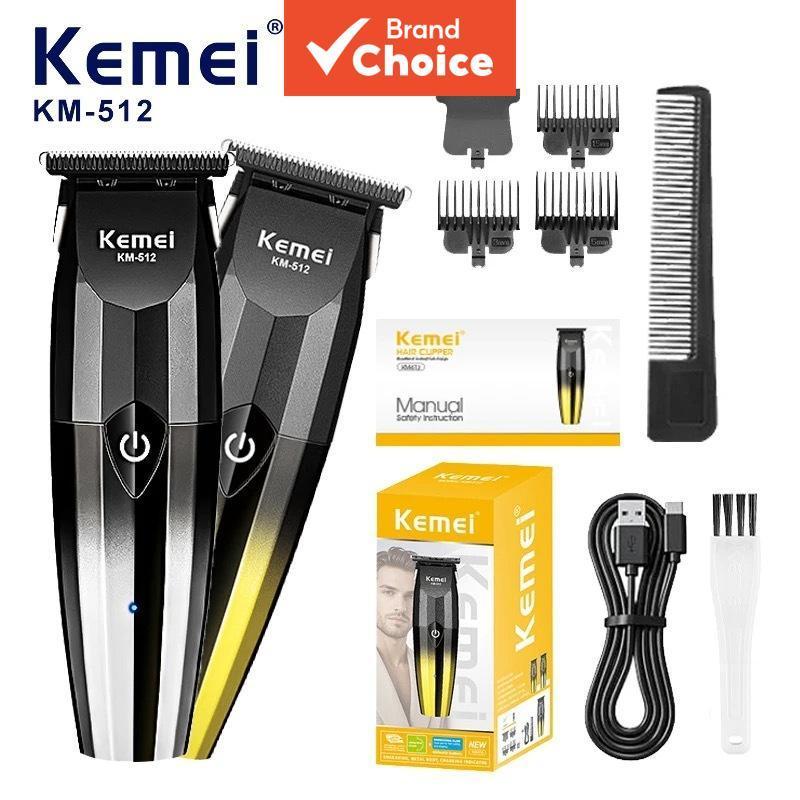 Máquina De Cortar Cabelo Sem Fio Kemei 512-Aparador De Barbeiro Recarregável USB , Acabamento Para Salão De Beleza Domés