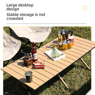 120x60cm Mesa de rolo de ovo para acampamento ao ar livre Mesa dobrável portátil para acampamento