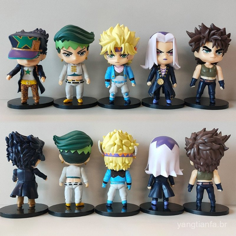 5Pcs/Set 10-11cm Anime JoJo's Bizarre Adventure Kujo Jotaro Rohan Kishibe Dio Brando Leone Abbacchio Q Versão PVC Figura