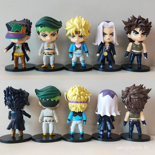 5Pcs/Set 10-11cm Anime JoJo's Bizarre Adventure Kujo Jotaro Rohan Kishibe Dio Brando Leone Abbacchio Q Versão PVC Figura