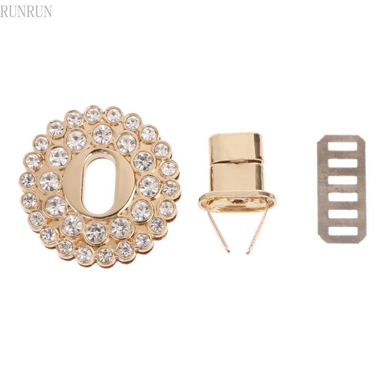 RUNRUN Para Strass Metal Fecho Turn Twist Bolsa Ombro Pu