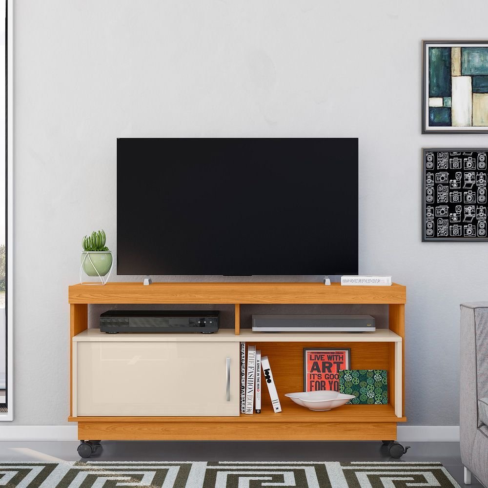 Rack para TV até 50 Polegadas 121cm Artur Bege Cinamomo/Offwhite Cinamomo/Off White