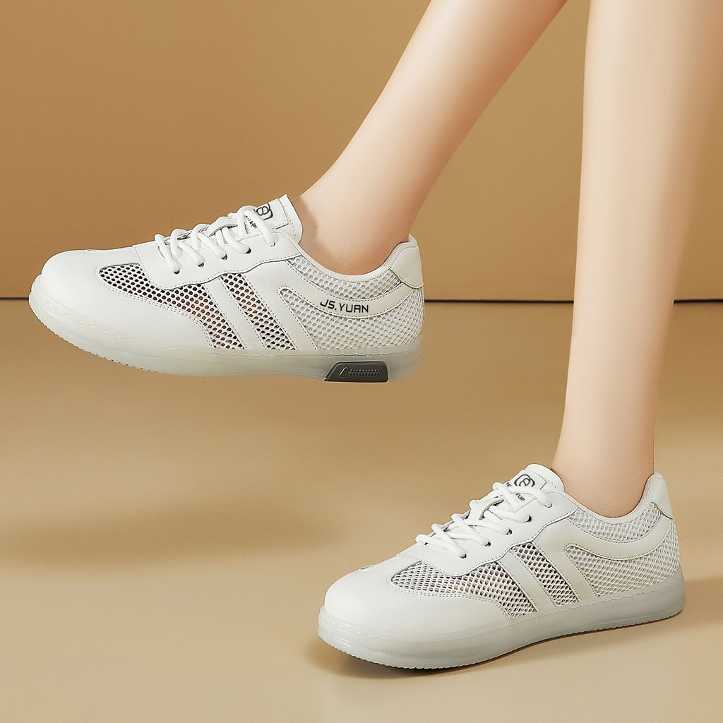 Sapatos femininos de verão sapatos de rede de sola macia sapatos brancos leves respirável confortável não abafado sapato