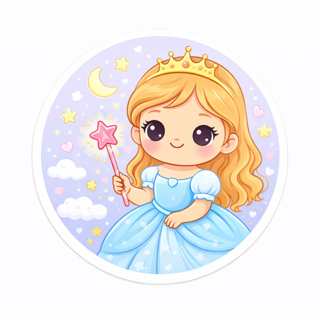 Adesivos 5x5cm para Sacolinhas PRINCESA MAGICA | Etiqueta IMPERMEÁVEL Decorativa Doceria Bolo de Pote Confeitaria inperm