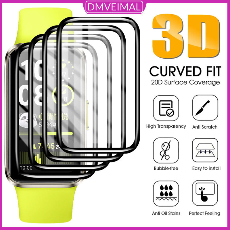 Película 9D Com Vidro / Suave TPU for Relógio Smartwatch Huawei Band 11/Pro 10 9 8 /NFC Protetor De Tela E Acessórios