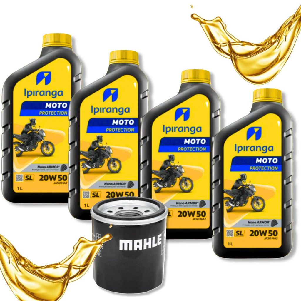 Troca de Óleo P/ Suzuki Inazuma 250 / Gladius 650 Ipiranga 20w50 Mineral + Filtro