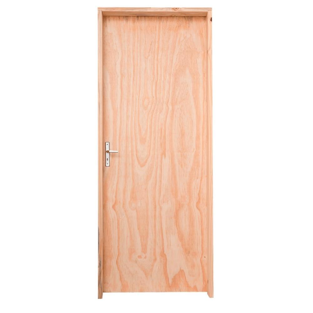 Kit Porta de Madeira Pinus Grantok M12 Interna, Abertura à Direita 213x76 cm