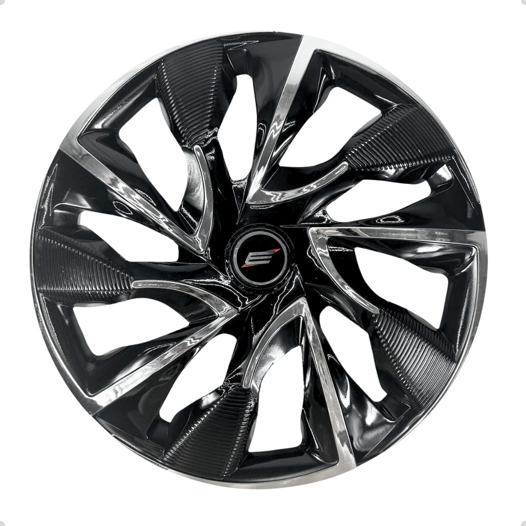 Calota Esportiva Aro 15 Universal Modelo Ds4 Preto Cromado
