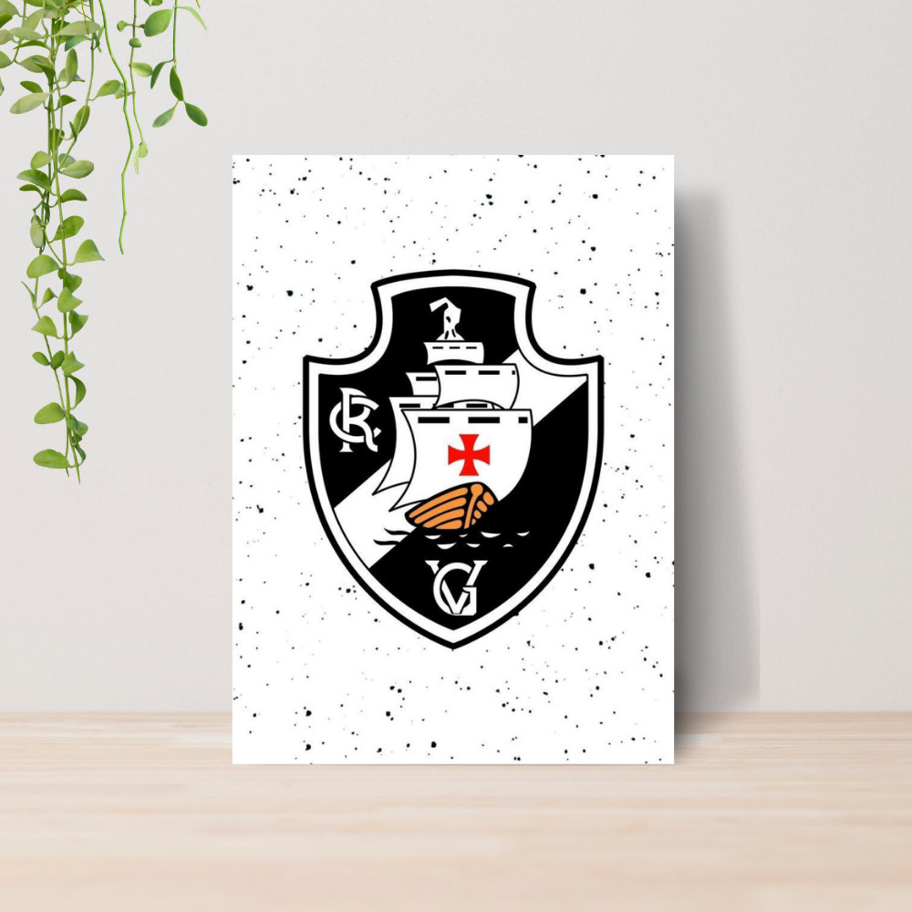 Quadro Decorativo Vasco Da Gama Time Futebol Escudo 07 | Placa 20x28