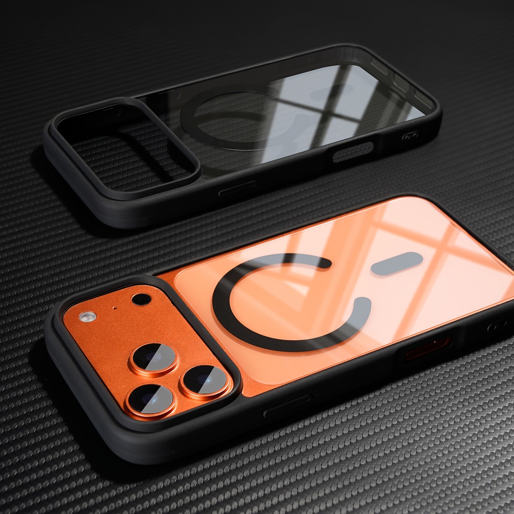 Capa De Telefone-De Carregamento Sem Fio Magnética Transparente De Luxo , Compatível Com Iphone 17 Pro Max 16 15 14 13 1