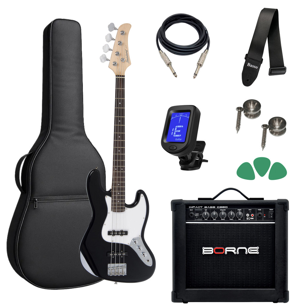 Kit Contra Baixo Jazz Bass Strinberg Jbs40bk +cubo Acessorio