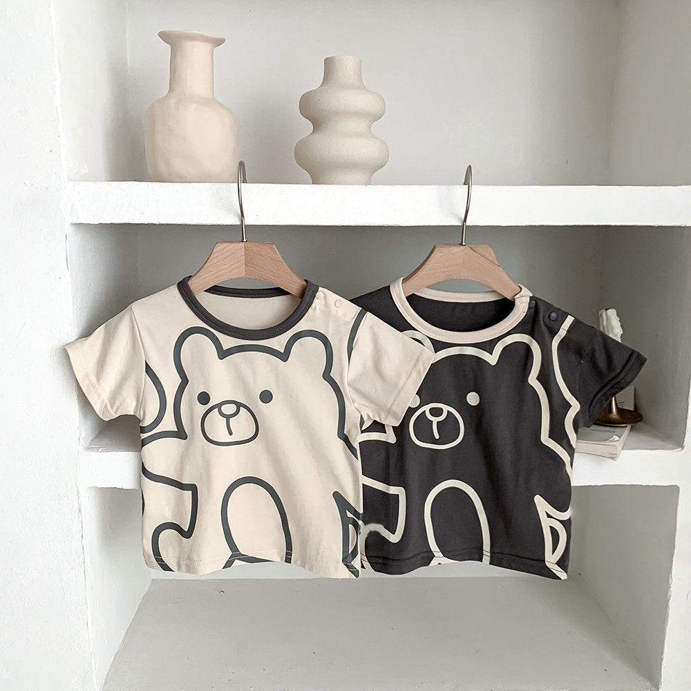 Bebê de manga curta camiseta verão fino crianças camiseta roupas de verão meninos meninas meia manga bebê dos desenhos a