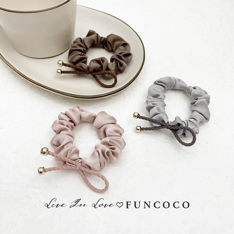 Arco de seda corda de cabelo cetim pequeno Scrunchy anel de cabelo coreano gravata coldre bola cabeça rabo de cavalo cab