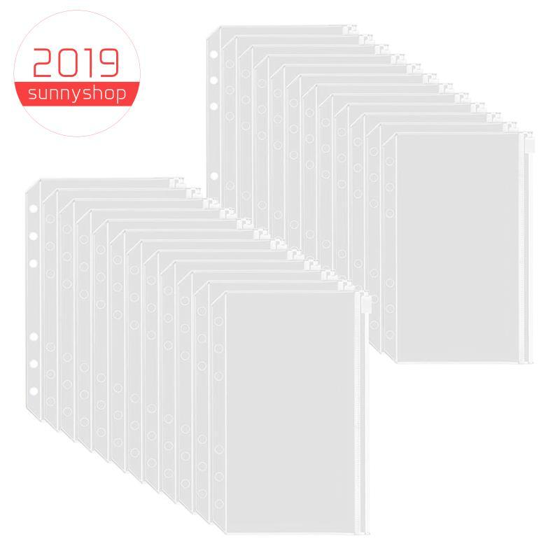 [Bestseller S] 50 Pcs A6 Pasta Bolsos Pastas Com Zíper Para De 6 Anéis PVC Envelopes De Orçamento De Dinheiro Bolsa