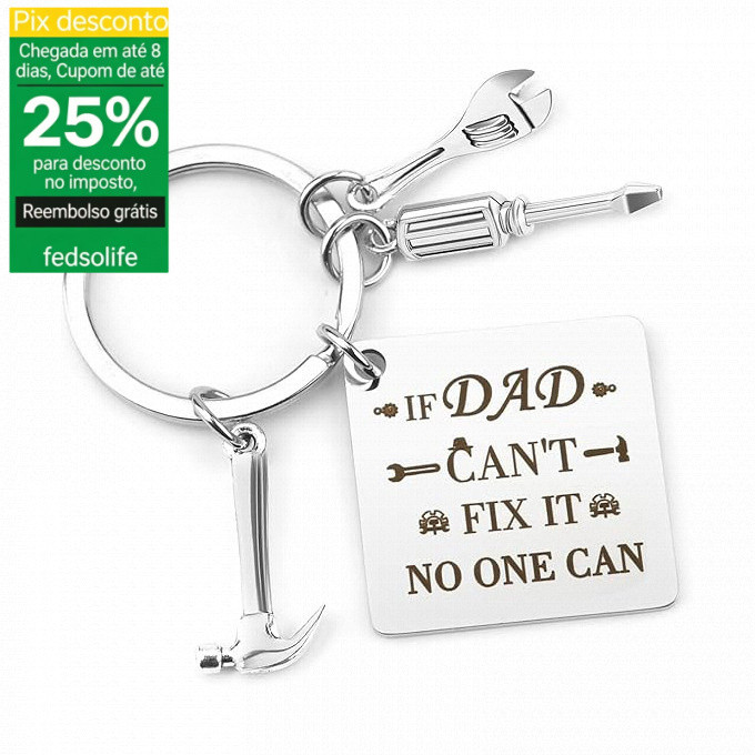 [Fedsolife Dia dos Pais] Chaveiro de aço inoxidável DAD Presente de dia dos pais para o presente de grato do pai Present