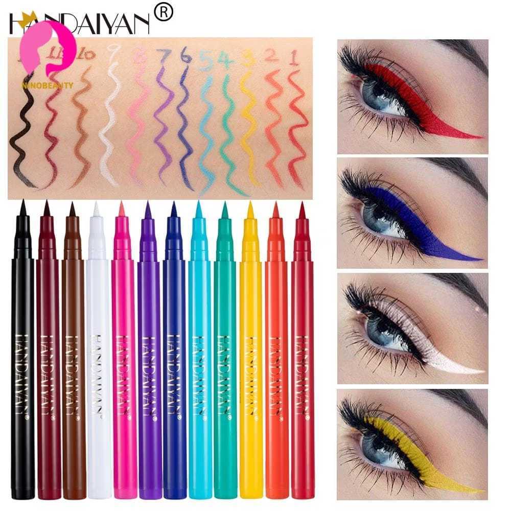 Delineador colorido Handaiyan a prova d'água - rainbow eyeline liquido