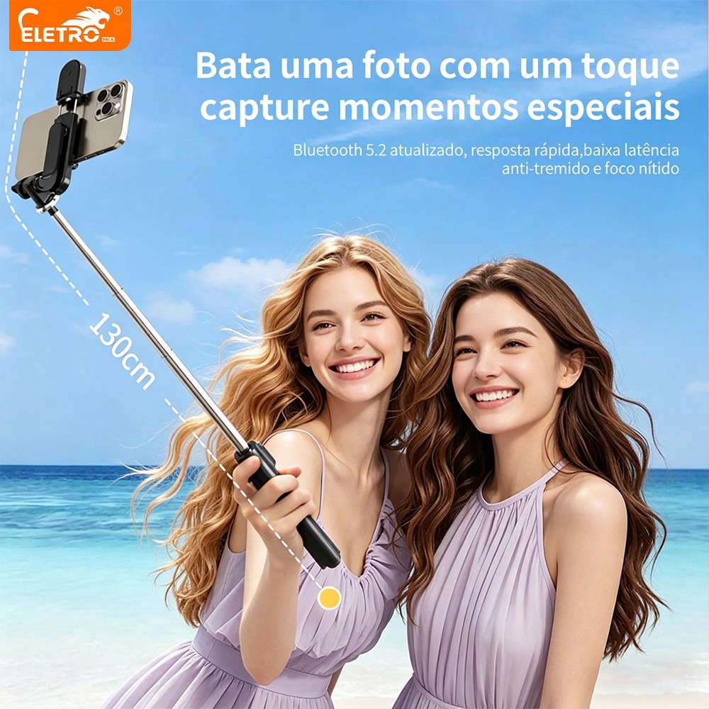 Suporte portátil para bastão de Selfie 170cm/130cm/100cm 360°Suporte ajustável Bluetooth