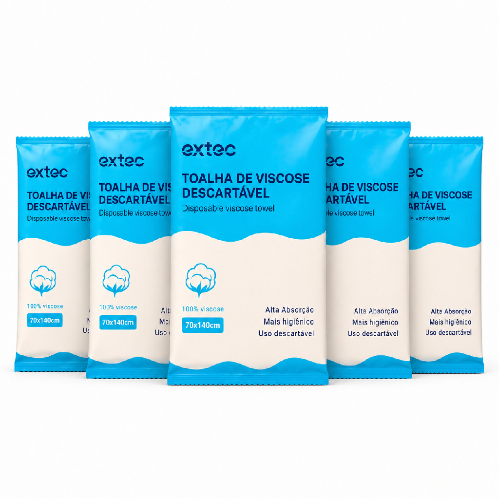 5 un. Toalha de viscose descartável alta absorção higiênico descartável unitário 70 x 140