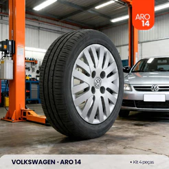 Calota Vw Gol Voyage Saveiro G5 2009 a 2011 Aro 14 Jogo Com 4 G5 G6 G7 e G8