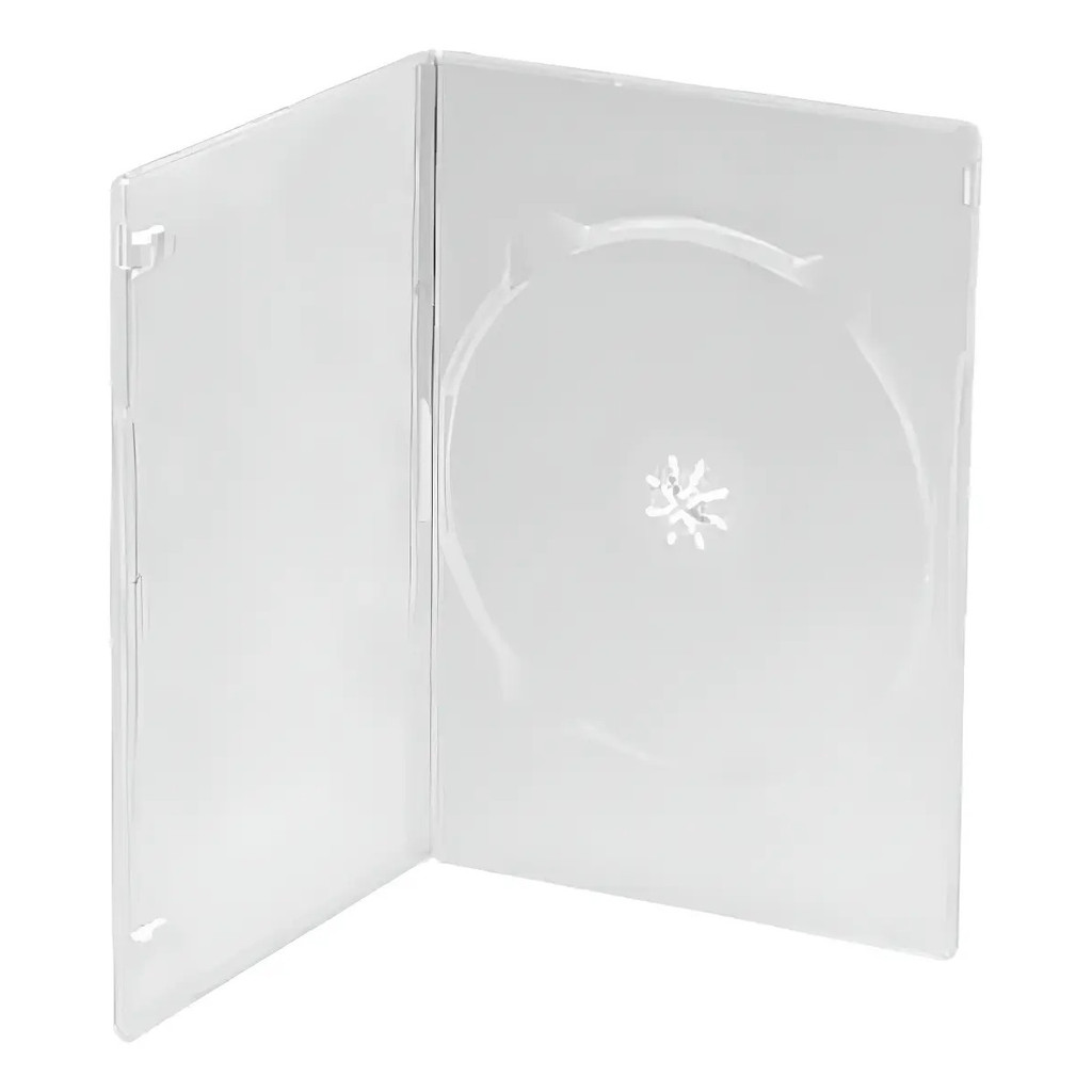 Kit 10 Estojo Box Para 01 Cd/dvd/bluray Transparent 1a Linha