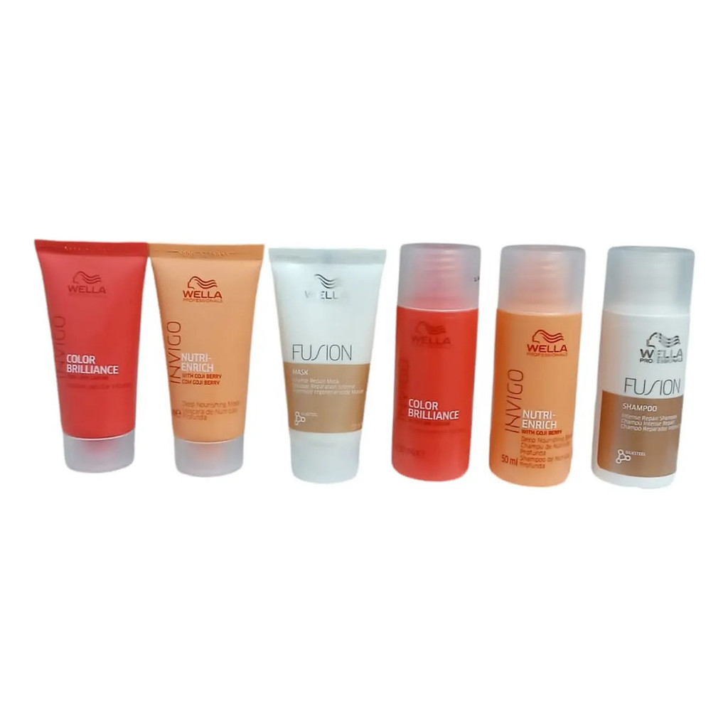 Kit Cronograma Mini Masks+mini Shampoos Wella(6 Produtos)