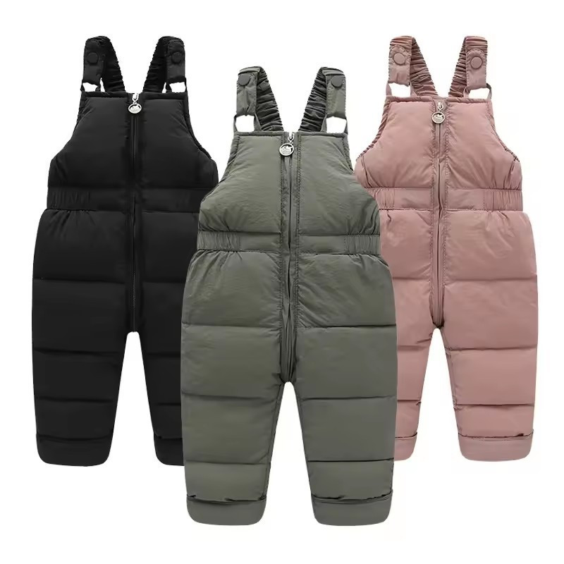 Macacão infantil quente de inverno, calças de esqui espessas para meninas e meninos, idades de 1 a 5 anos, KFH8