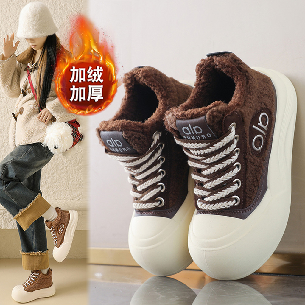 Sapatos de pelúcia de alta qualidade sapatos femininos de couro genuíno dedo do pé grande pão sapatos 2026 sapatos de al
