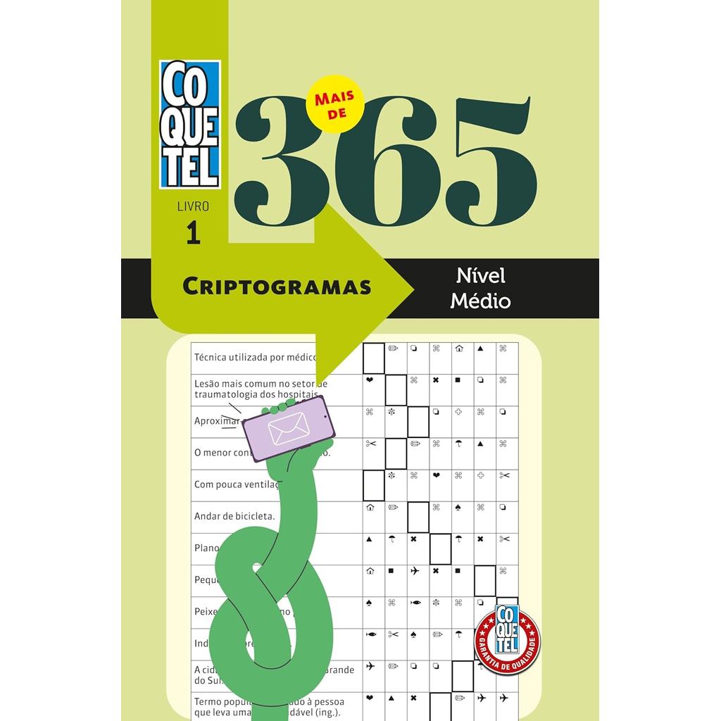 Livro Coquetel | Mais de 365 Criptogramas | Livro 1
