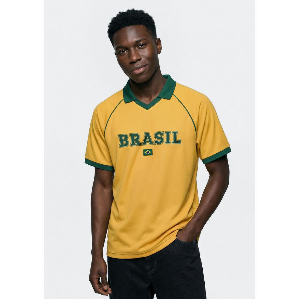 Polo Masculina Esportiva Com Bordado Drop Brasil
