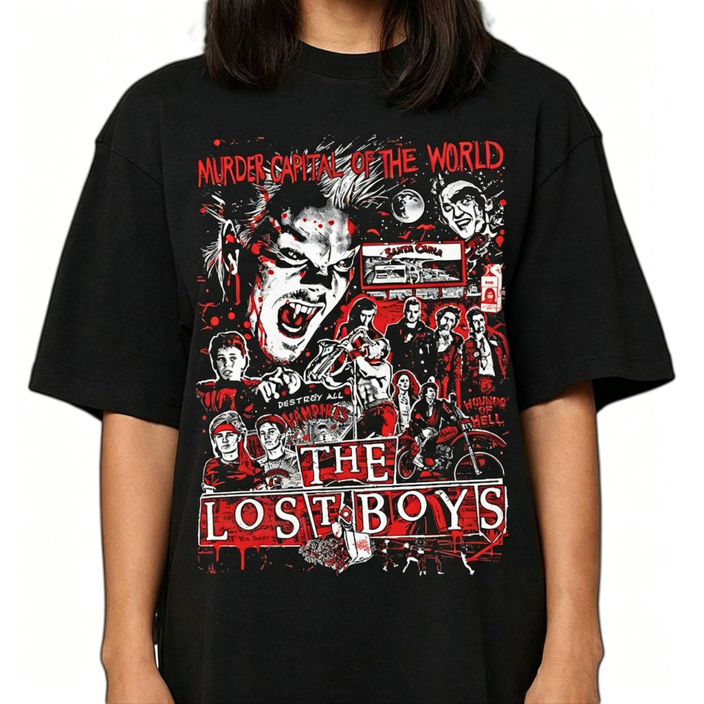 「BR.Moonlight」Camiseta Unissex The Lost Boys Tema Filme Cult Santa Carla Murder Capital Of The World Estampa Elegante...