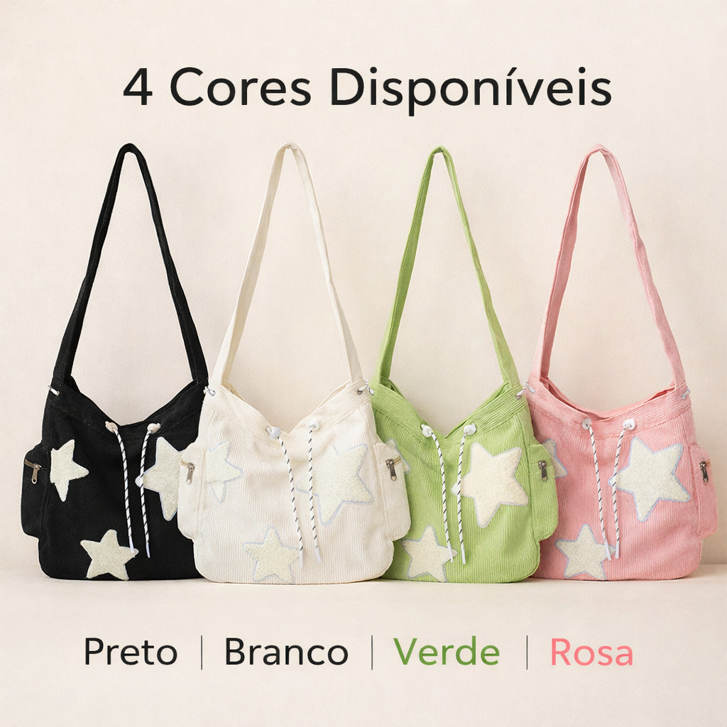 Corduroy Tote Bolsa Feminina De Ombro Crossbody De Grande Capacidade