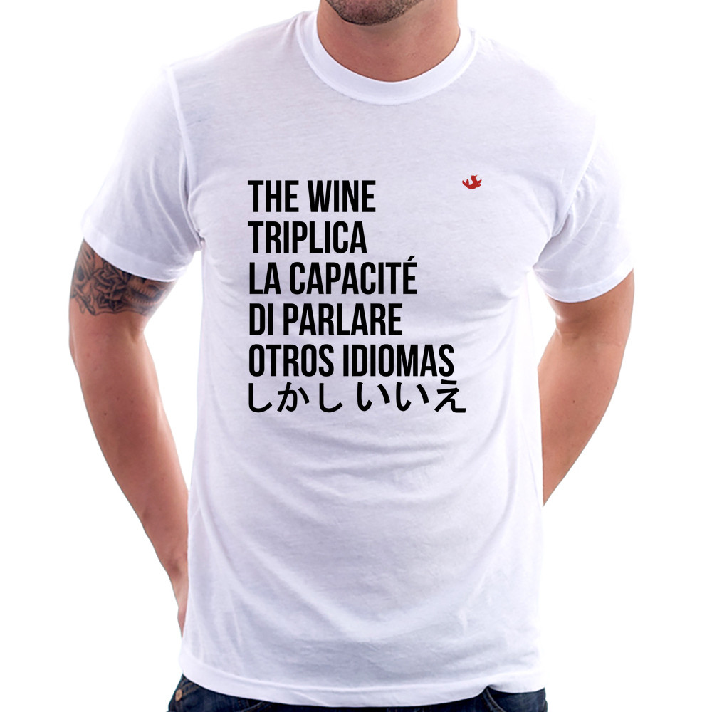 Camiseta The wine triplica la capacité di parlare otros idio