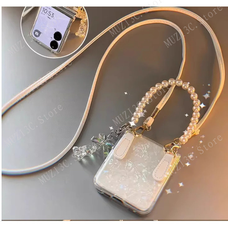 DIY Escudo Pérola Corrente Caso Para Motorola Razr 70 Ultra 60Ultra Razr70/60 5G