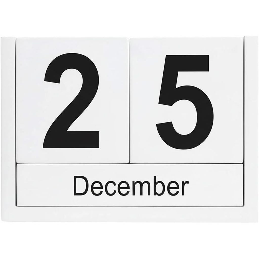 Calendário de Blocos de Madeira para Mesa, Calendário Perpétuo Diário para Mesa, Acessórios de Mesa com Estética Moderna