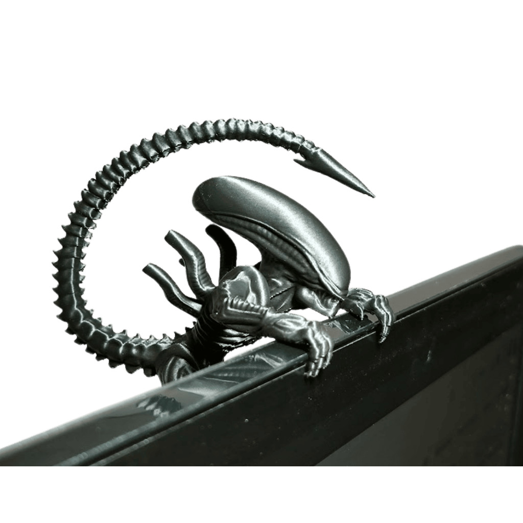 Boneco Alien para Topo de Monitor Decoração Geek Gamer