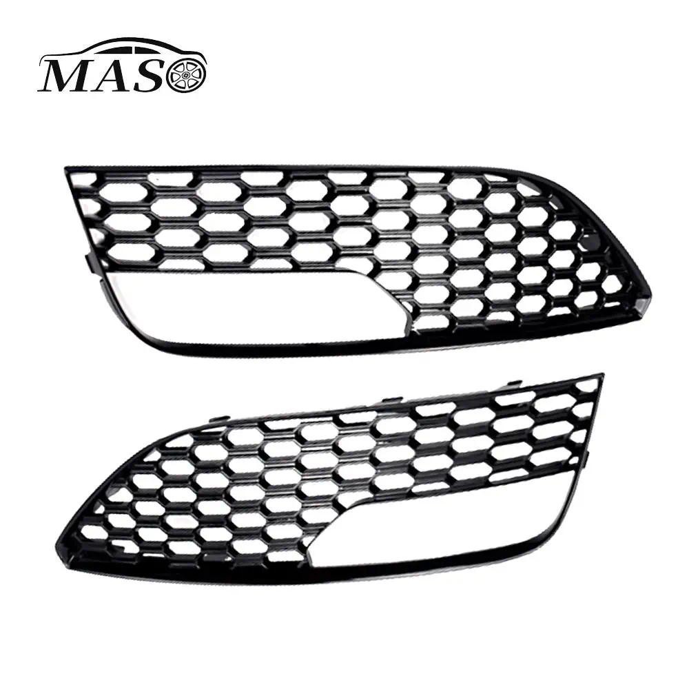 2 Pçs Amortecedor Dianteiro Do Carro Luz De Nevoeiro Lâmpada Grade Capa Guarnição Favo De Mel Malha 8V3807681 Para Audi